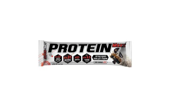 חטיף חלבון פרוטאין מקס Protein Maxx עוגיות שוקולד לבן וטופי 91 גרם